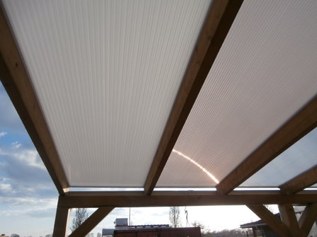 Bovenbouw dak polycarbonaat (10m breed en 5m diep) - Opaal