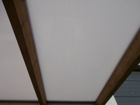 Bovenbouw dak polycarbonaat (10m breed en 5m diep) - Opaal