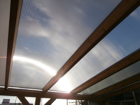 Bovenbouw dak polycarbonaat (4m breed en 5m diep) - Helder