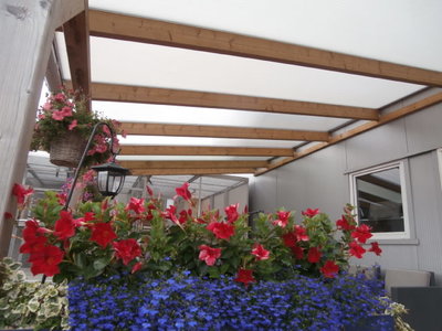 Bovenbouw dak polycarbonaat (12m breed en 4.5m diep) - Helder(lichtdoorlaten 75%)