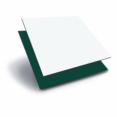 Aluminium composiet | groen / wit | 3 mm