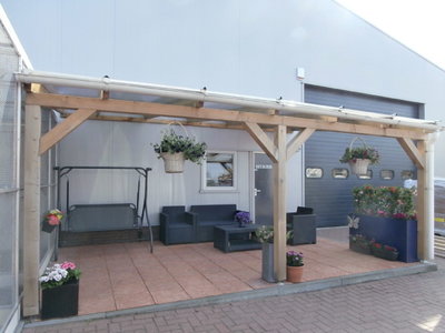 Bovenbouw dak polycarbonaat (3m breed en 3m diep) - Helder(lichtdoorlatend 75%)
